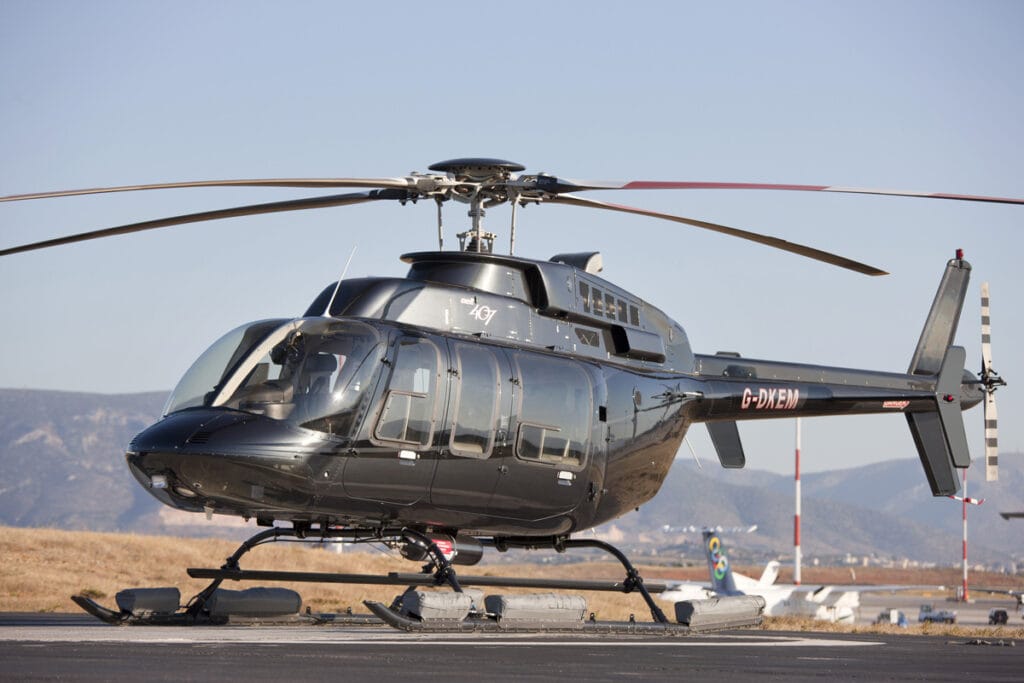 Bell 407 private air service helicopter from Crete