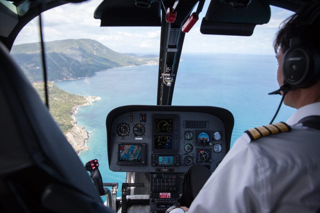 Greek island flights with chopper from Elounda Crete