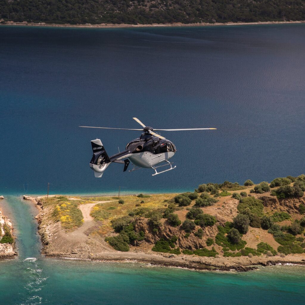 flights to crete greece with private helicopter